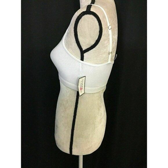 Sharyn Carroll Womens New W Tag Solid White Athletic Sports Bra Top Xs - Picture 3 of 8